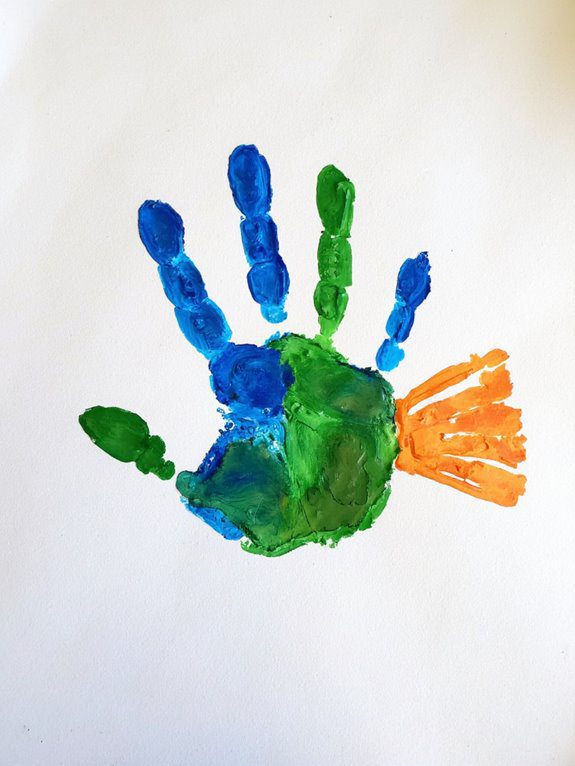colorful handprint fish art