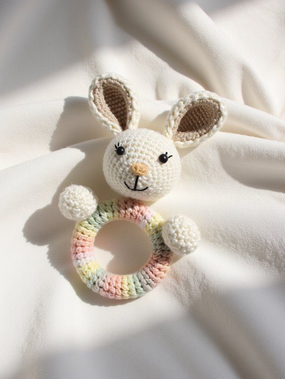 cuddly crochet baby rattle
