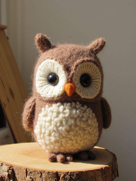 felted wool owl toy