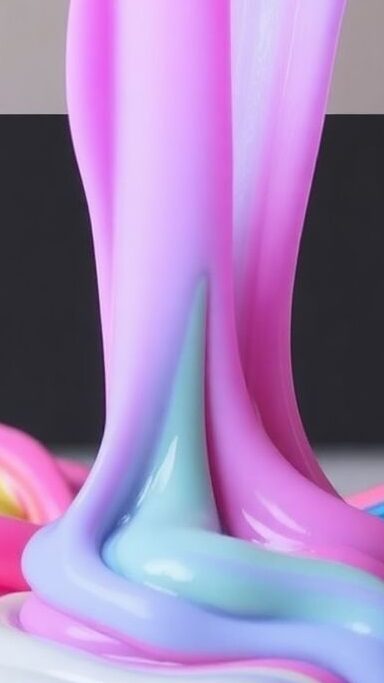 Brightly colored homemade slime.