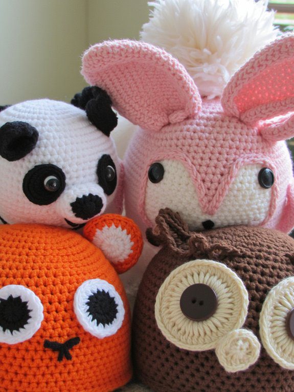 adorable crochet animal hats