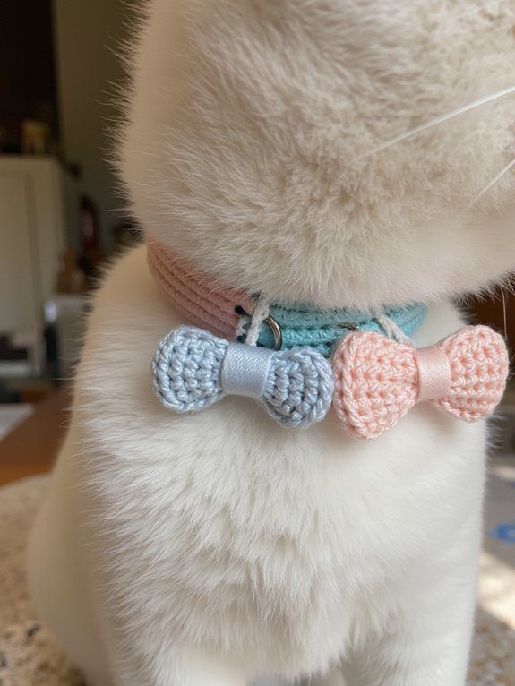 adorable crochet cat collars