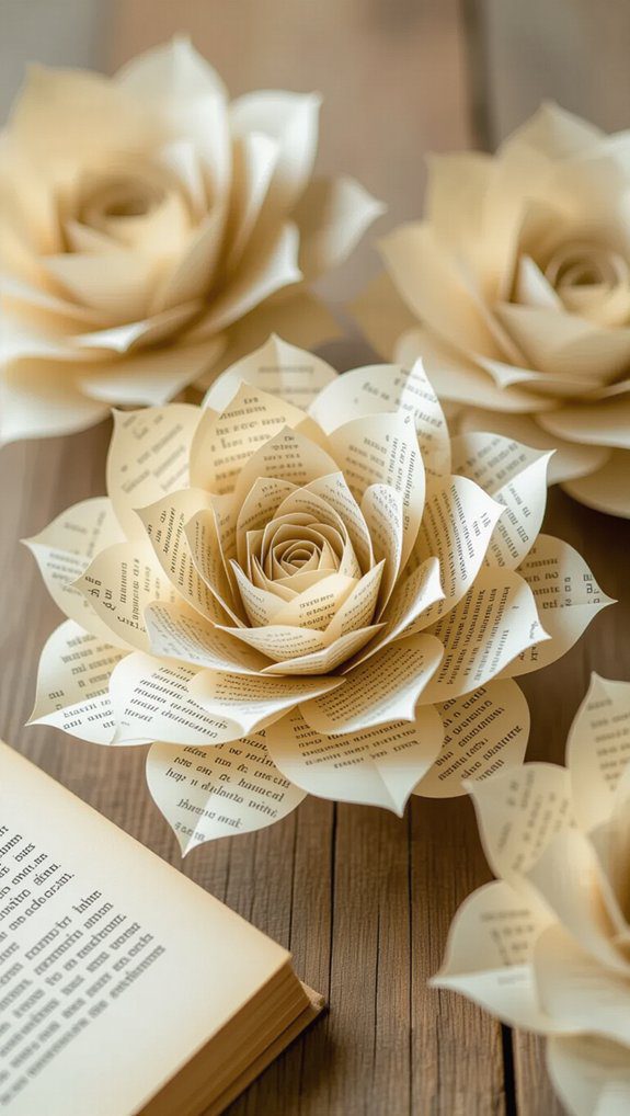 art from repurposed book pages