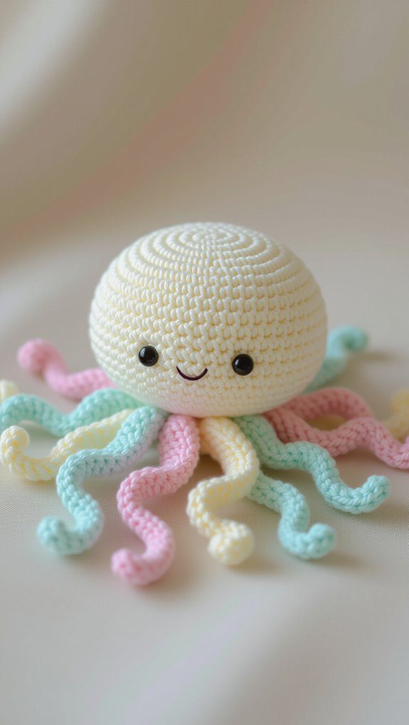 colorful crochet jellyfish design