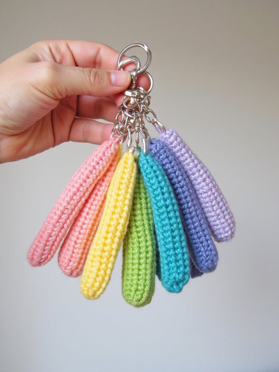 colorful crochet keychains project