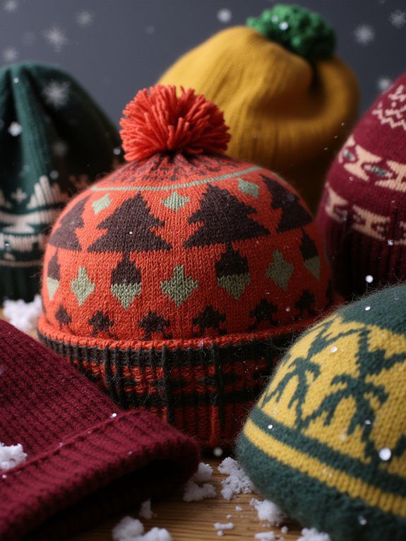 colorful fair isle beanies