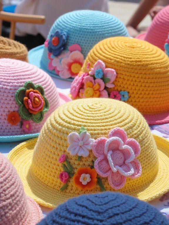colorful flower appliqu hats