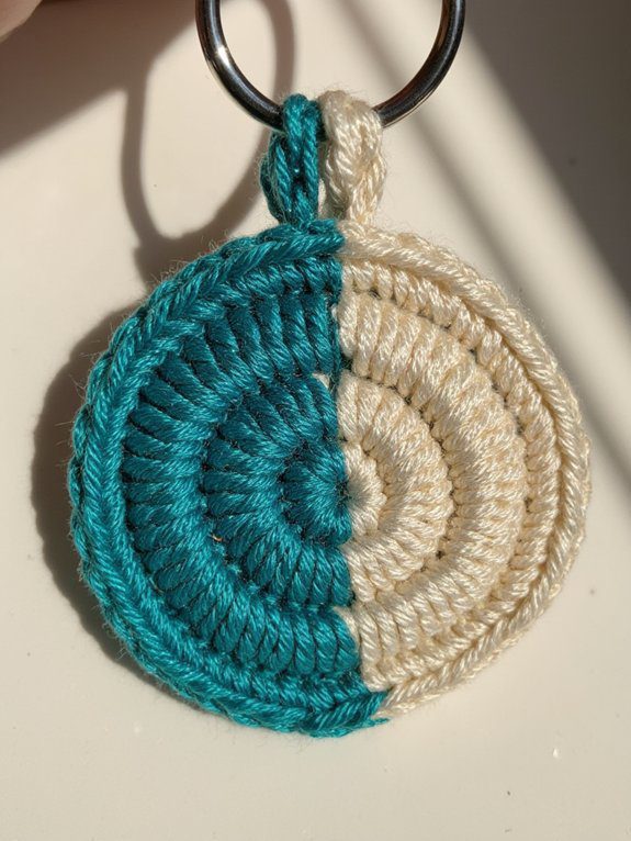 colorful minimalist crochet keychains