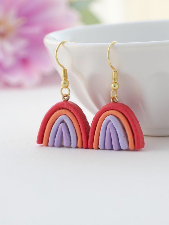 colorful polymer clay earrings