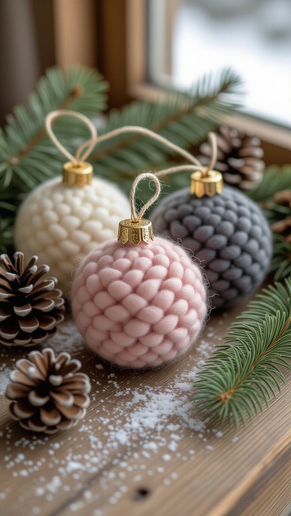 cozy felted wool decorations