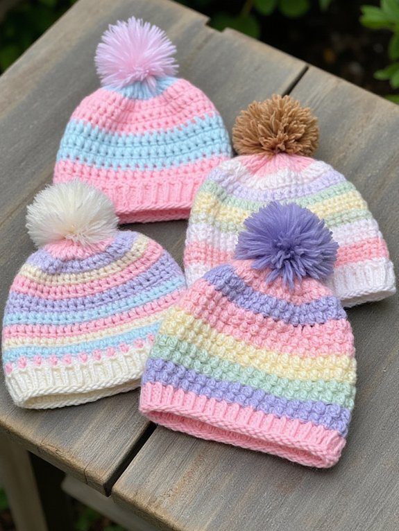 cozy slouchy pom pom hats