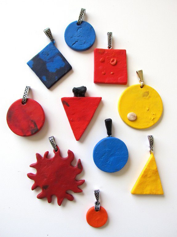 create vibrant clay pendants