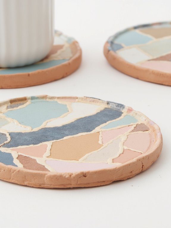creative clay mosaic coasters