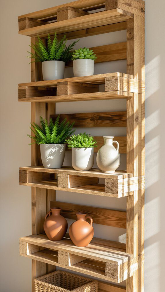 creative wooden pallet shelves