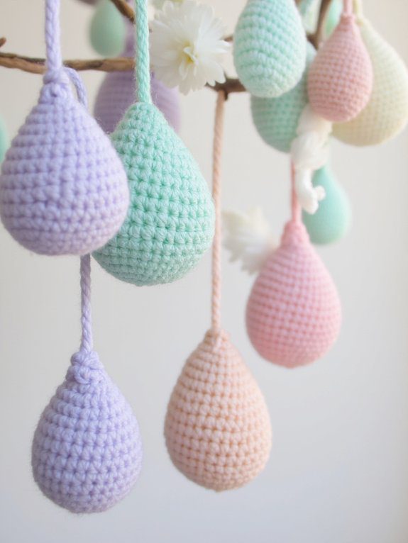 crochet charming raindrop keychains