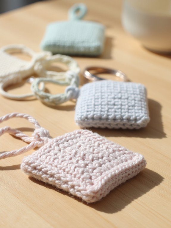 crochet personalized key fobs