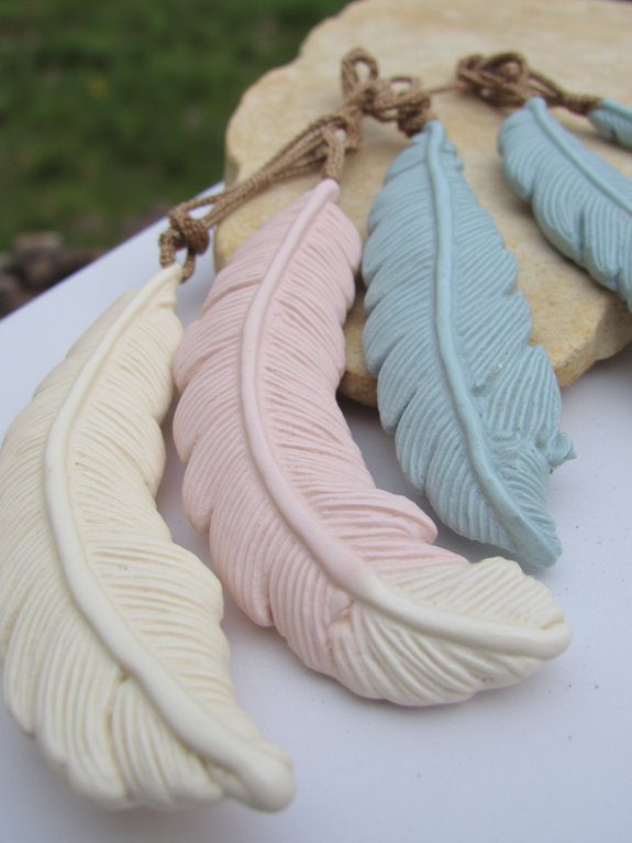 delicate air dry clay pendants