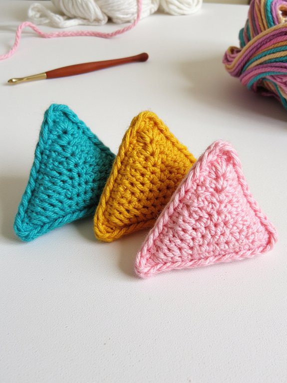 easy crochet triangle keychains