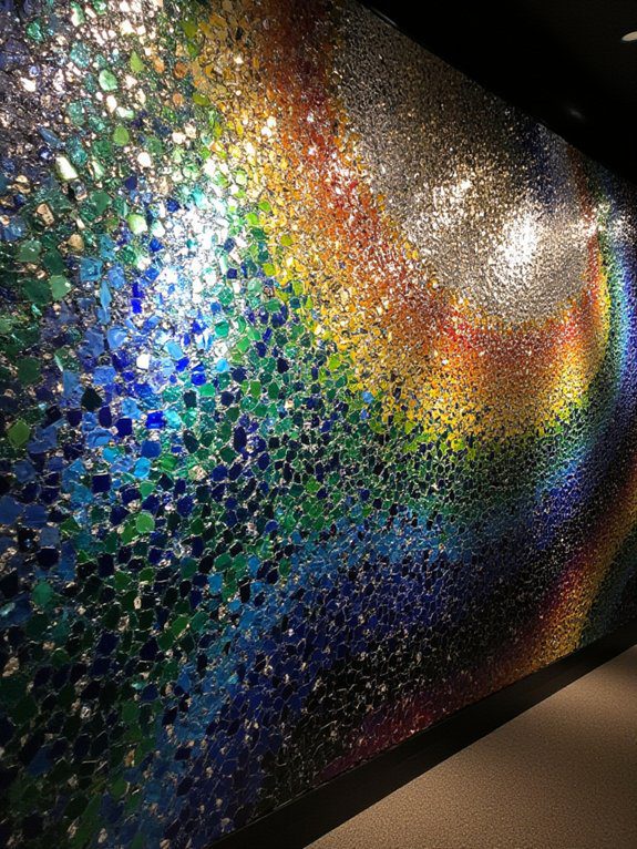 oversized mirror mosaic art