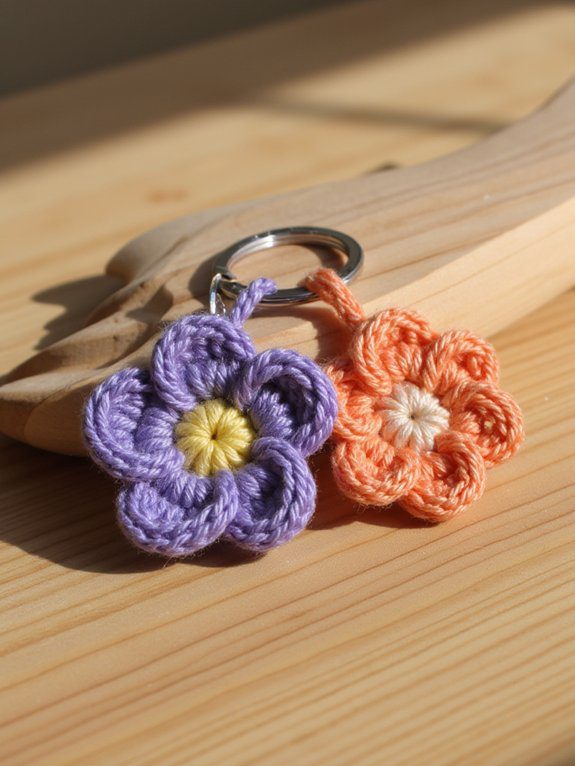 personalized couple keychains flowers