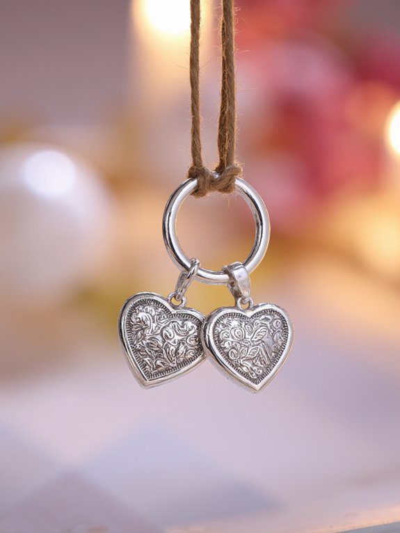 personalized double heart keychains