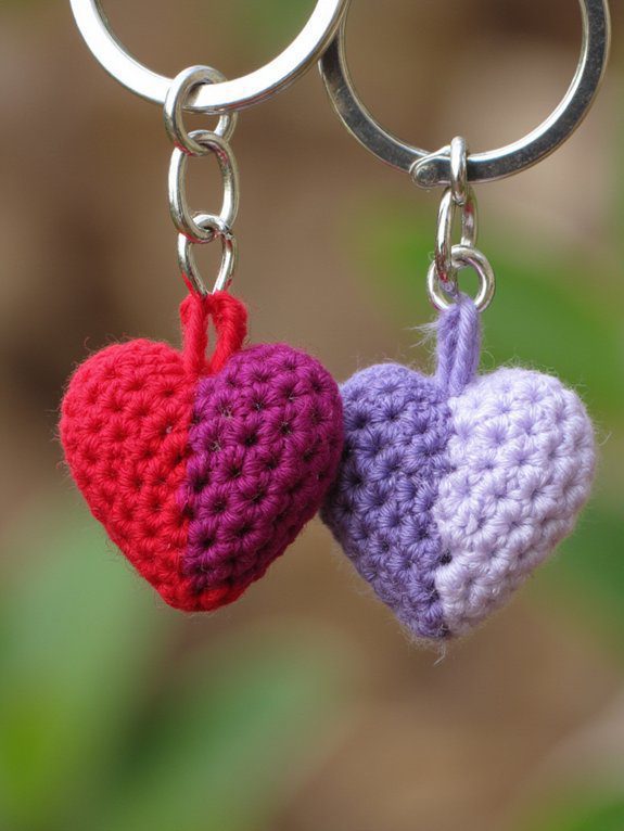 playful split color hearts