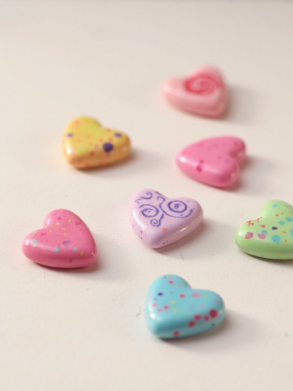 polymer clay heart charms