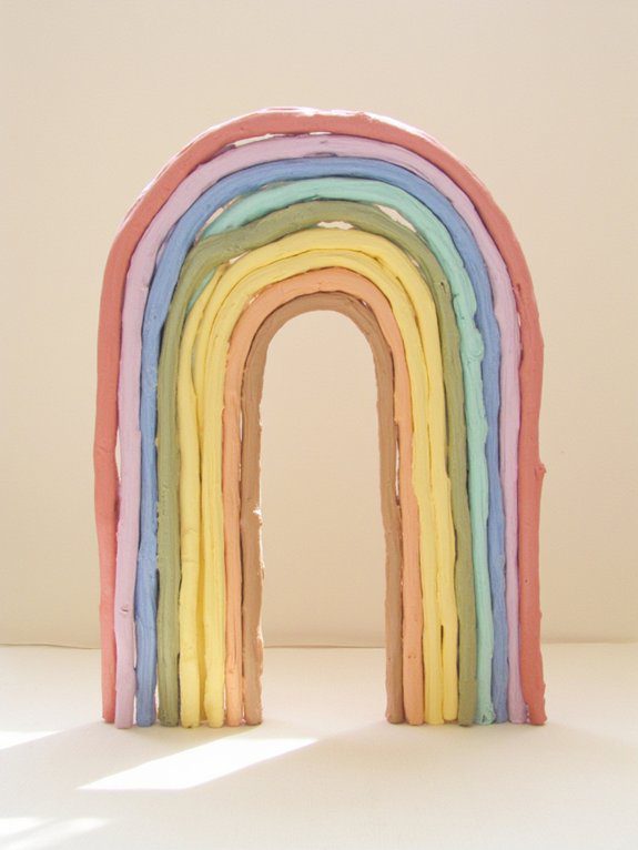 rainbow clay art creation