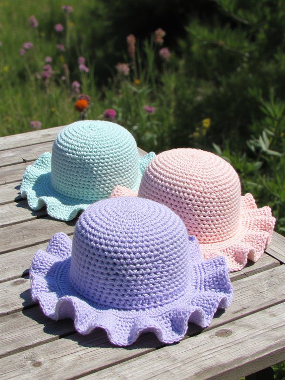ruffle brim crochet hats
