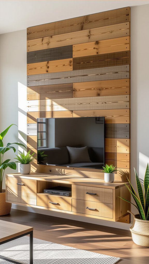 rustic pallet wood tv cover