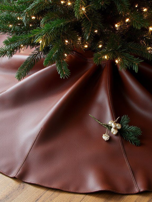 sleek faux leather tree skirts