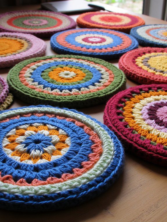 vibrant customizable mandala coasters