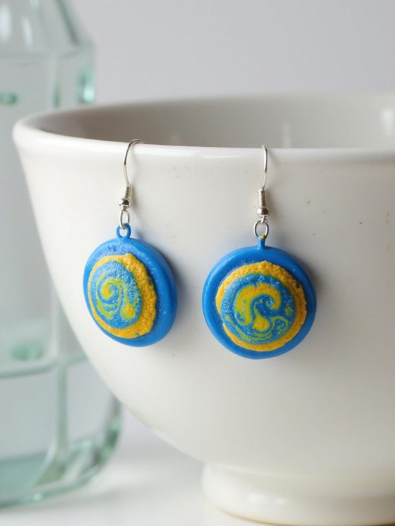 vibrant polymer clay earrings
