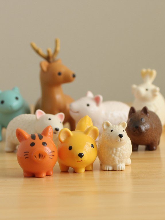 vibrant polymer clay figurines