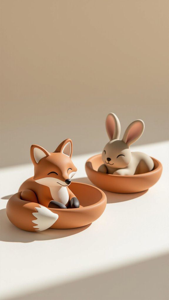 adorable animal clay ashtrays