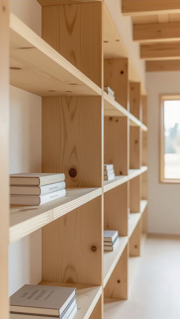 built in stud wall shelves