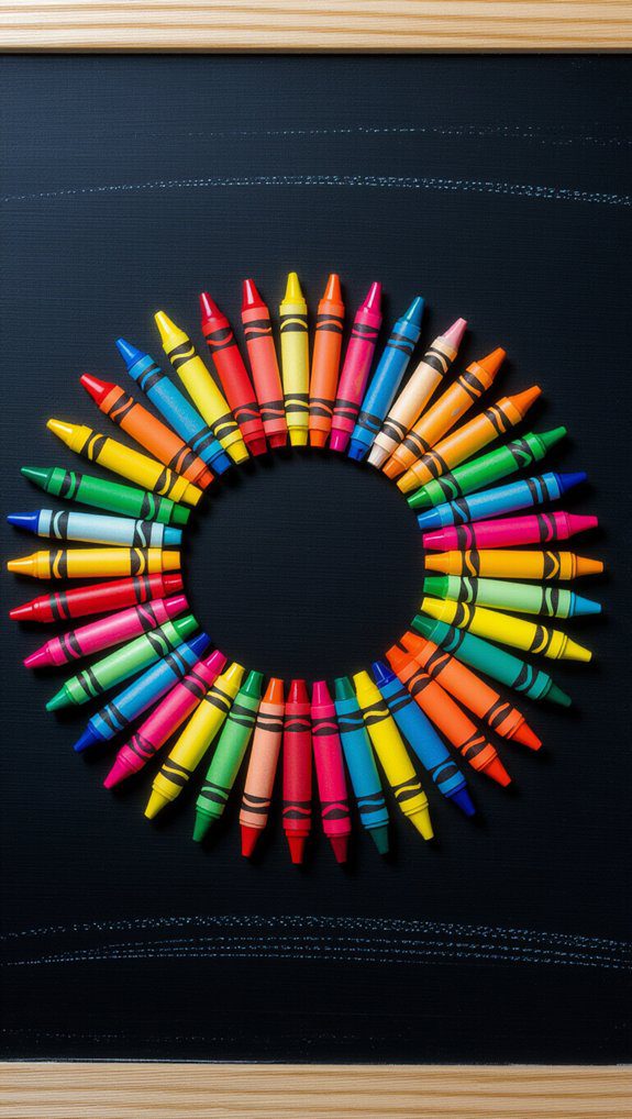 chalkboard crayon wreath project