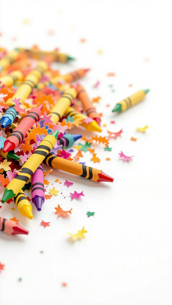 colorful crayon shavings art