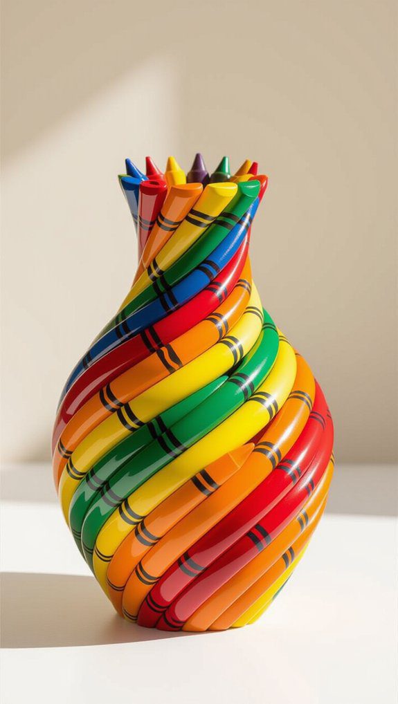 colorful crayon vase gift