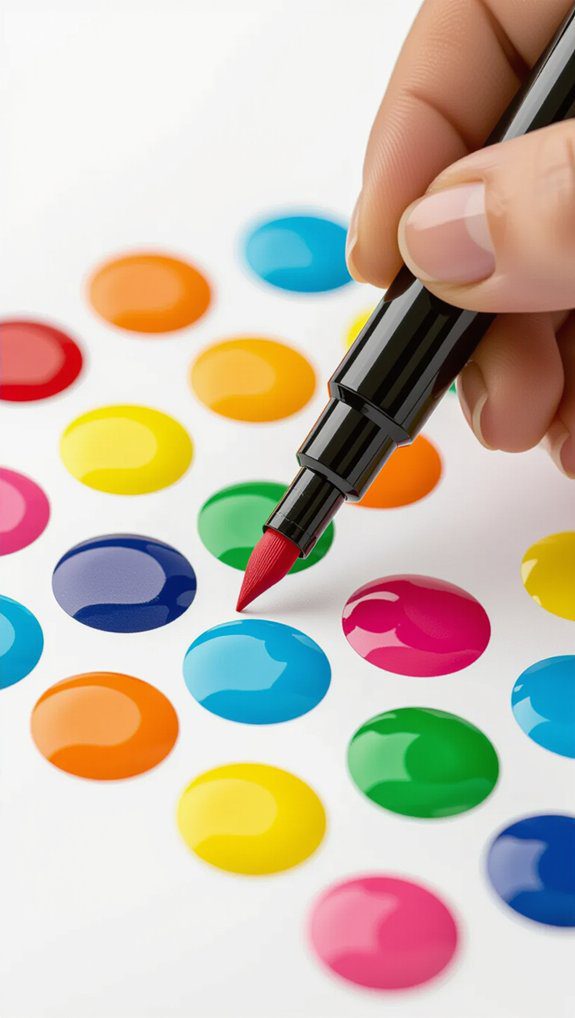 colorful dot marker lettering