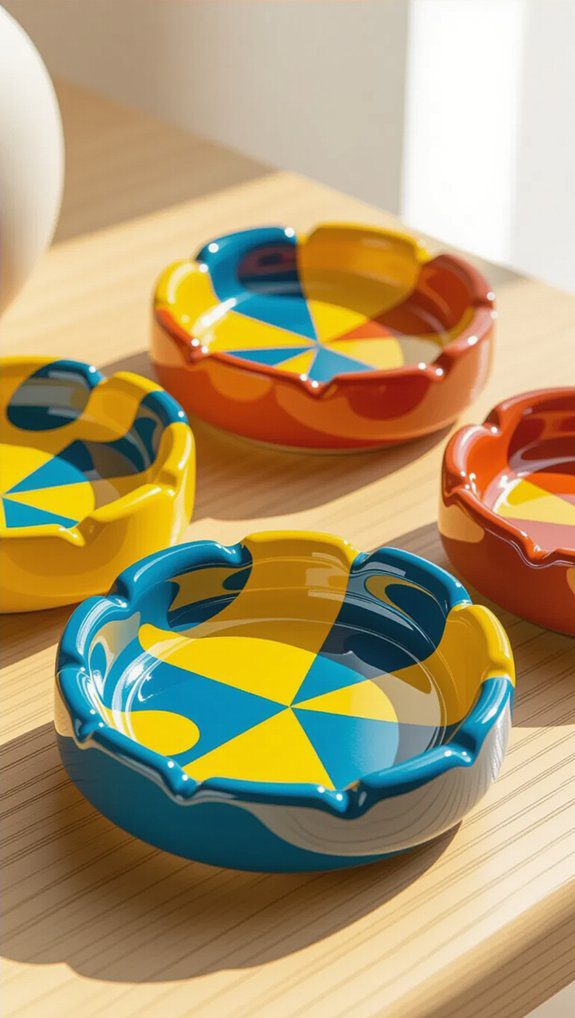 colorful personalized clay ashtrays