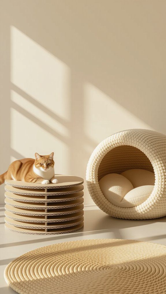 cozy cardboard cat bed