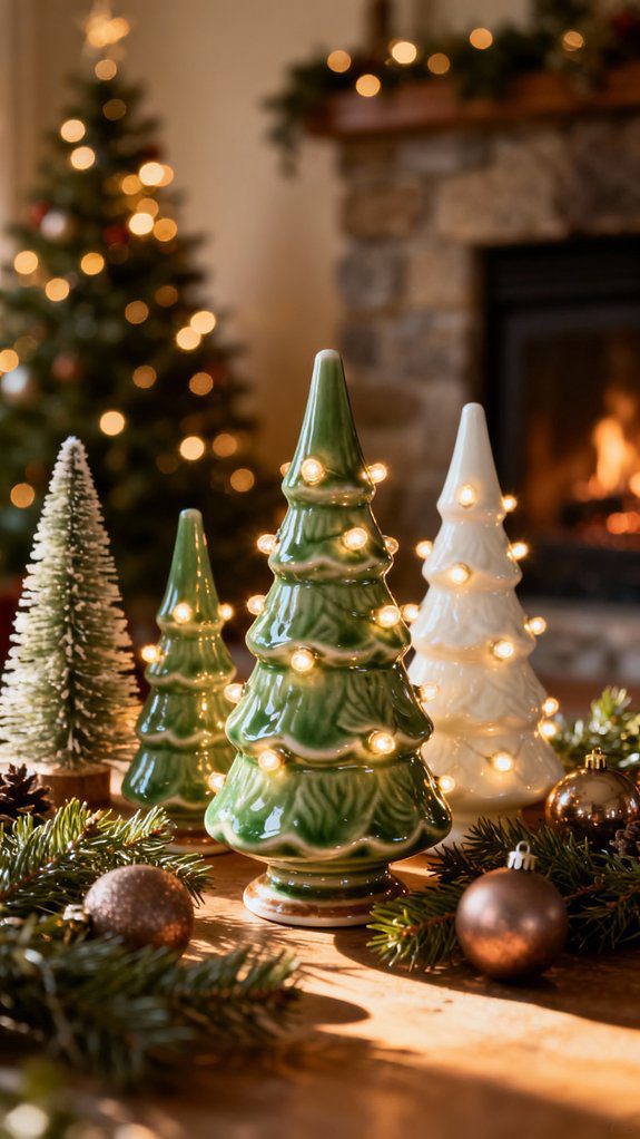 cozy mantle tree display