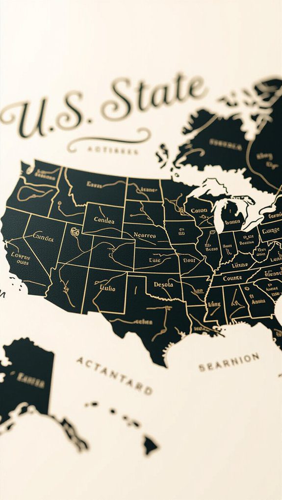 creative state lettering map