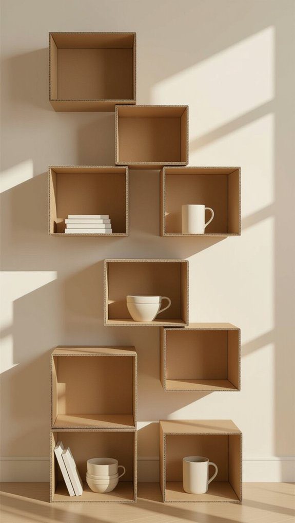 customizable cardboard shelving unit