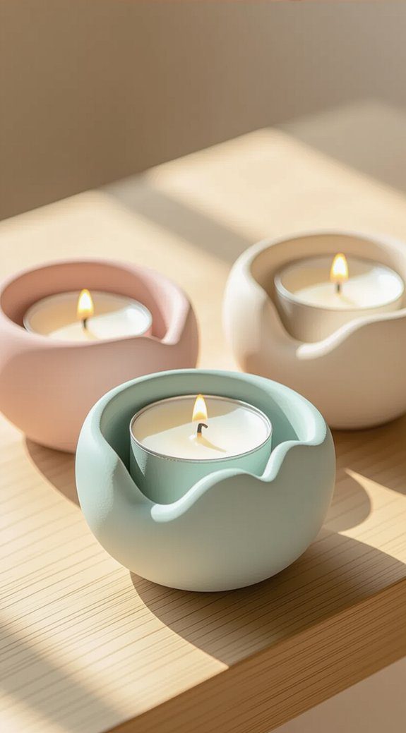 diy cozy clay candle holders