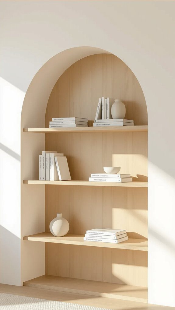 elegant arched bookshelf design