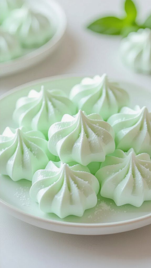 festive peppermint meringue cookies