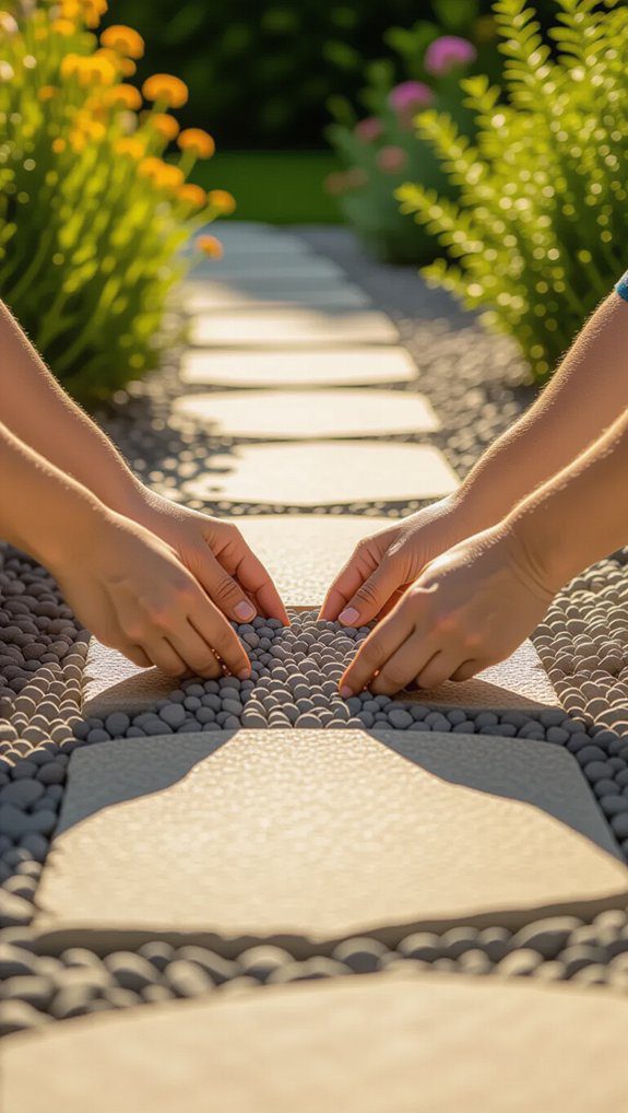 fill gaps with gravel