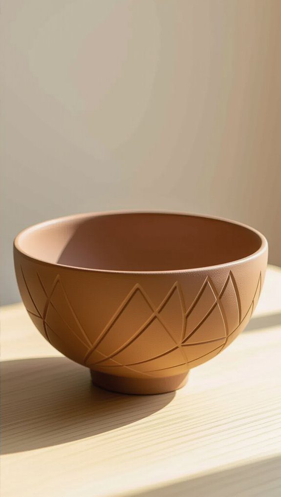 geometric modern clay bowls